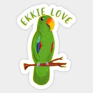 Ekkie Love Cute Green Eclectus Parrot for parrot lovers Sticker